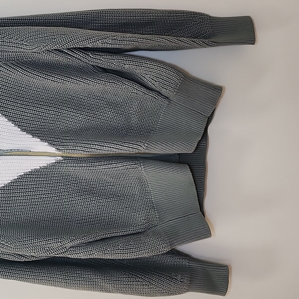 VARLY Ada Full Zip Through Knit Sweater oversize SZ XS - Picture 11 of 16